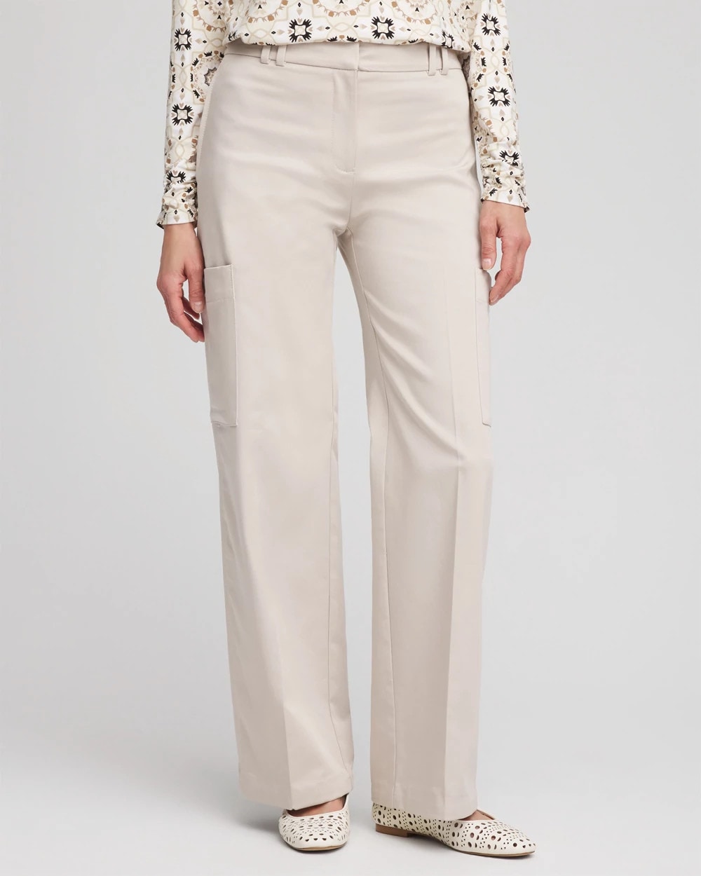 Chico's Petite Sateen Cargo Pants