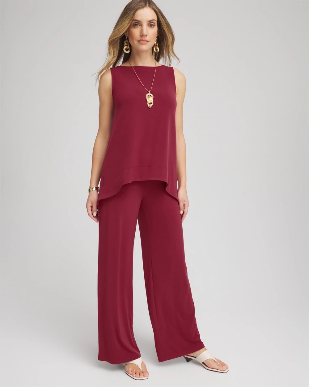 Chico's Petite Travelers™ Knit Wide-Leg Pants