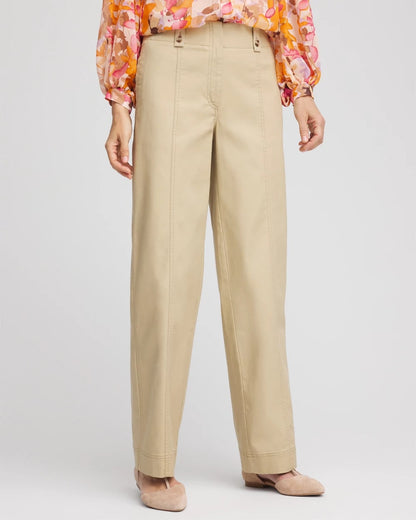 Chico's Petite Canvas Cargo Wide-Leg Pants