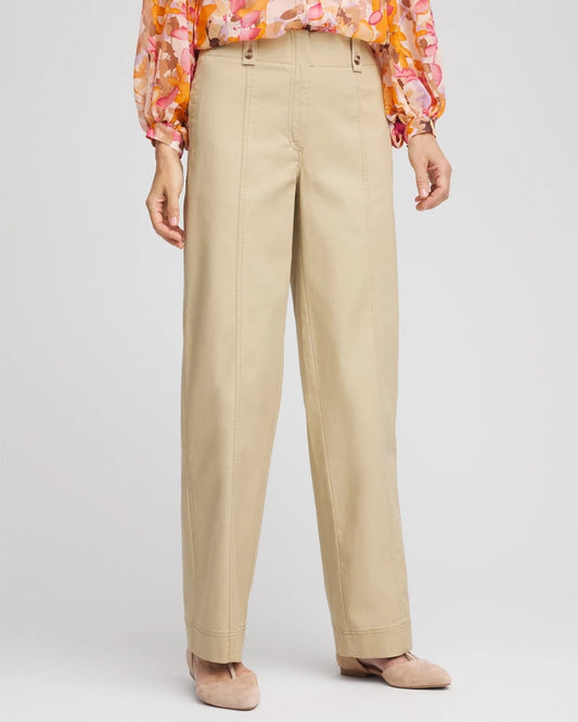 Chico's Petite Canvas Cargo Wide-Leg Pants