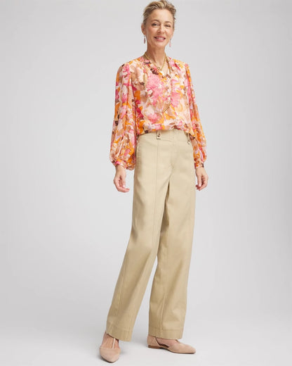 Chico's Petite Canvas Cargo Wide-Leg Pants