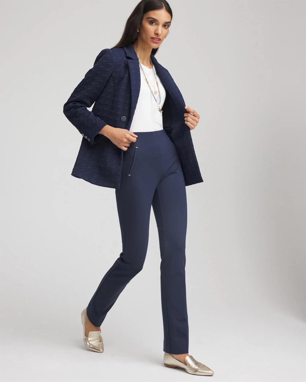 Chico's Petite Juliet Slim Trim Detail Pants