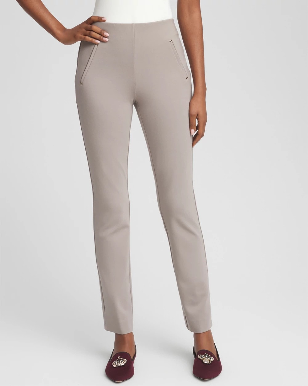 Chico's Petite Juliet Slim Trim Detail Ankle Pants