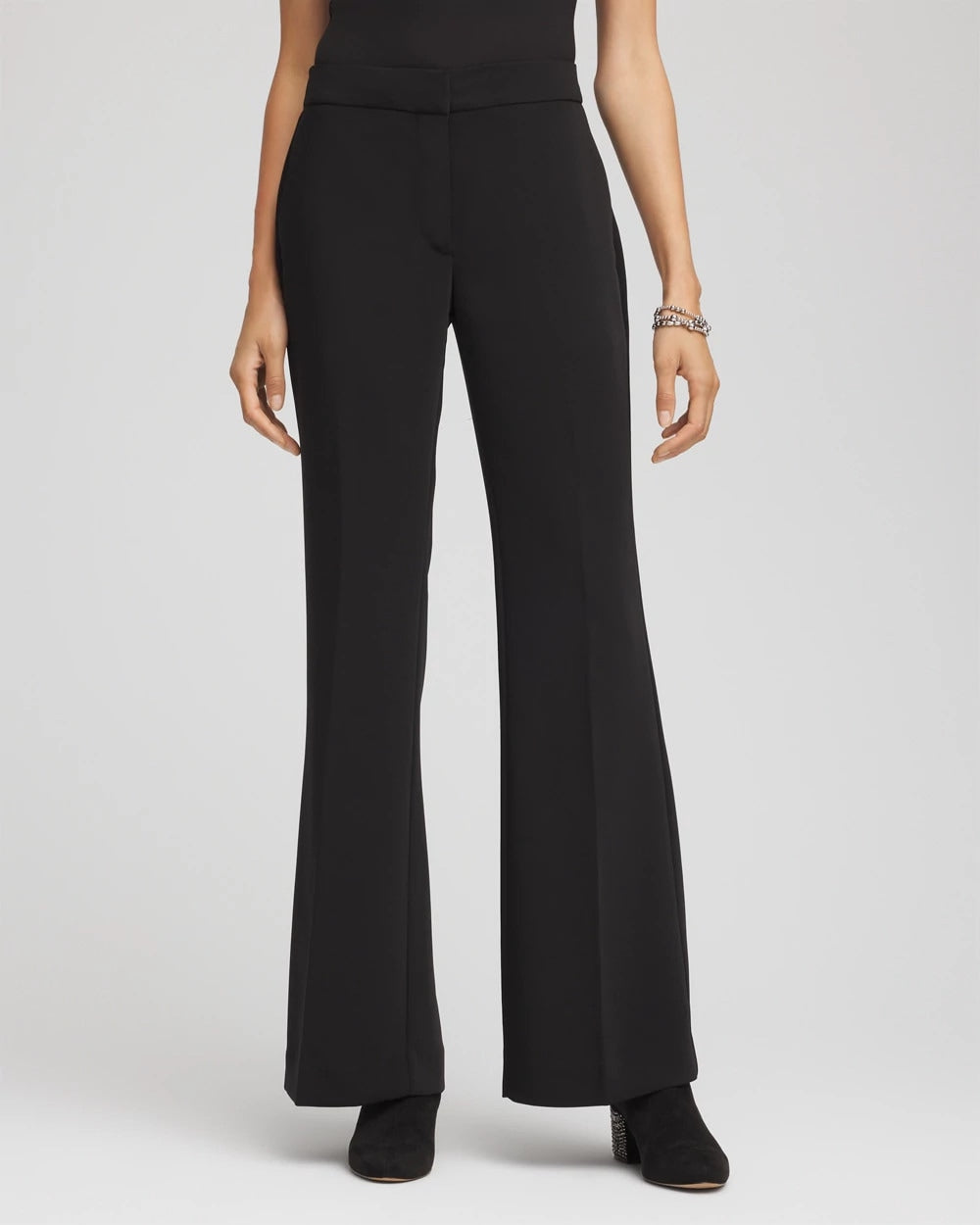 Chico's Petite Crepe Flared Trouser Pants