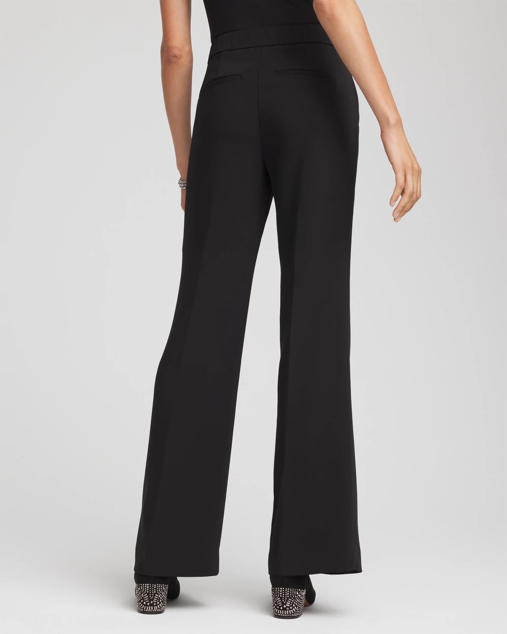 Chico's Petite Crepe Flared Trouser Pants