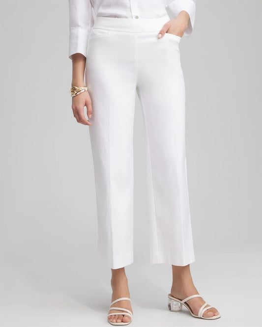 Chico's Petite Brigitte Wide Leg Cropped Pants