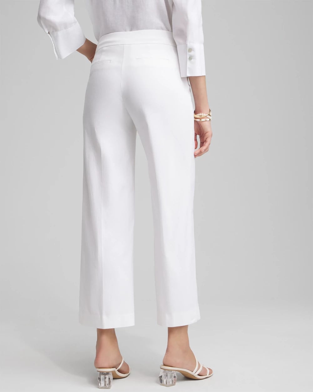 Chico's Petite Brigitte Wide Leg Cropped Pants