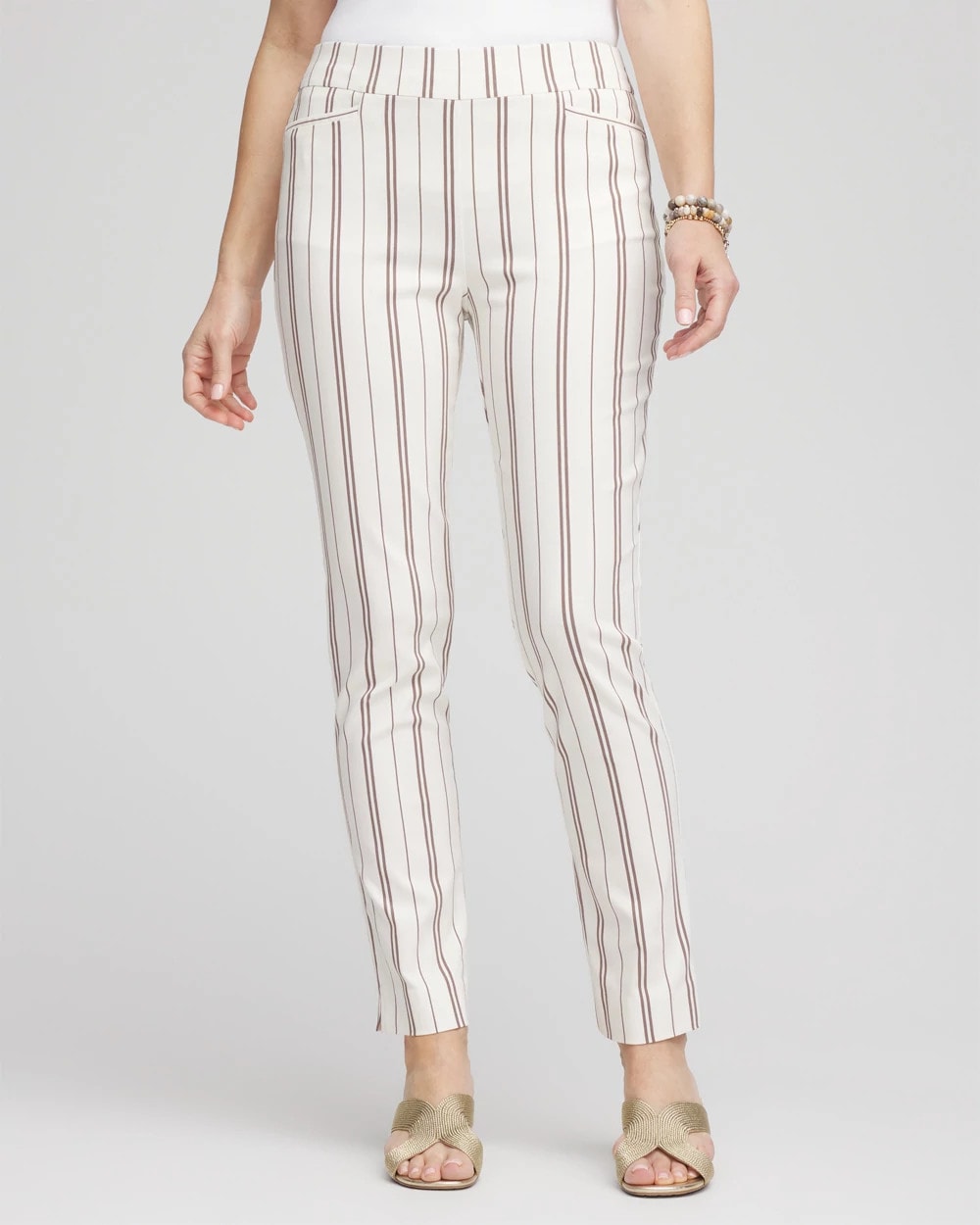Chico's Petite Brigitte™ Striped Ankle Pants