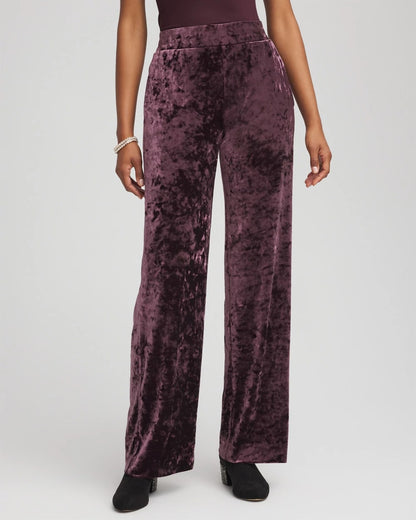 Chico's Petite Crushed Velvet Wide-Leg Pants