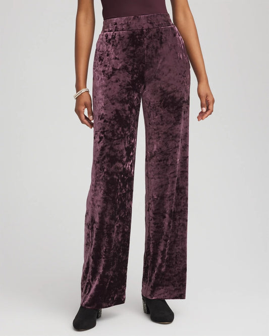 Chico's Petite Crushed Velvet Wide-Leg Pants