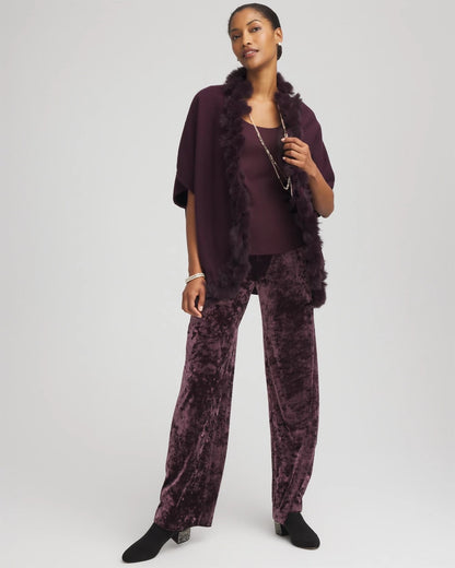 Chico's Petite Crushed Velvet Wide-Leg Pants