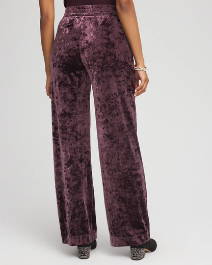 Chico's Petite Crushed Velvet Wide-Leg Pants