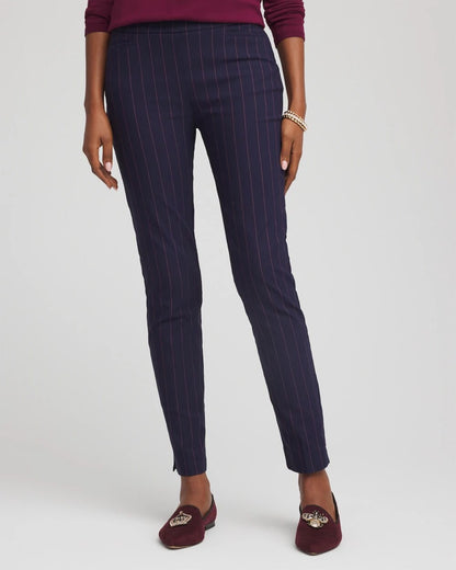 Chico's Petite Pinstriped Brigitte™ Slim Pull-On Ankle Pants