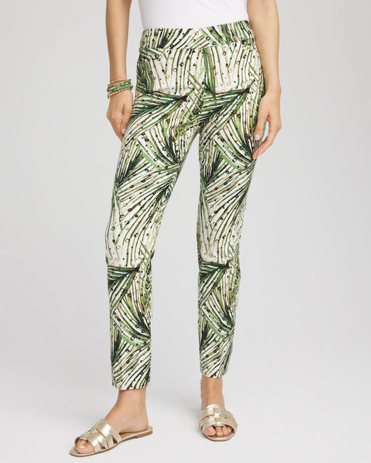 Chico's Petite Brigitte™ Slim Ankle Palm-Print Pants