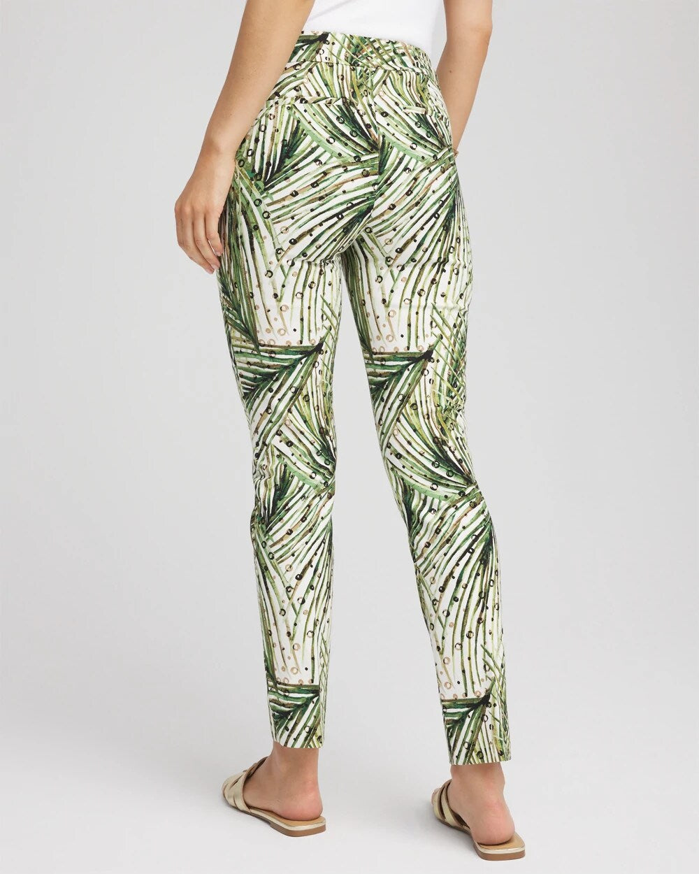 Chico's Petite Brigitte™ Slim Ankle Palm-Print Pants