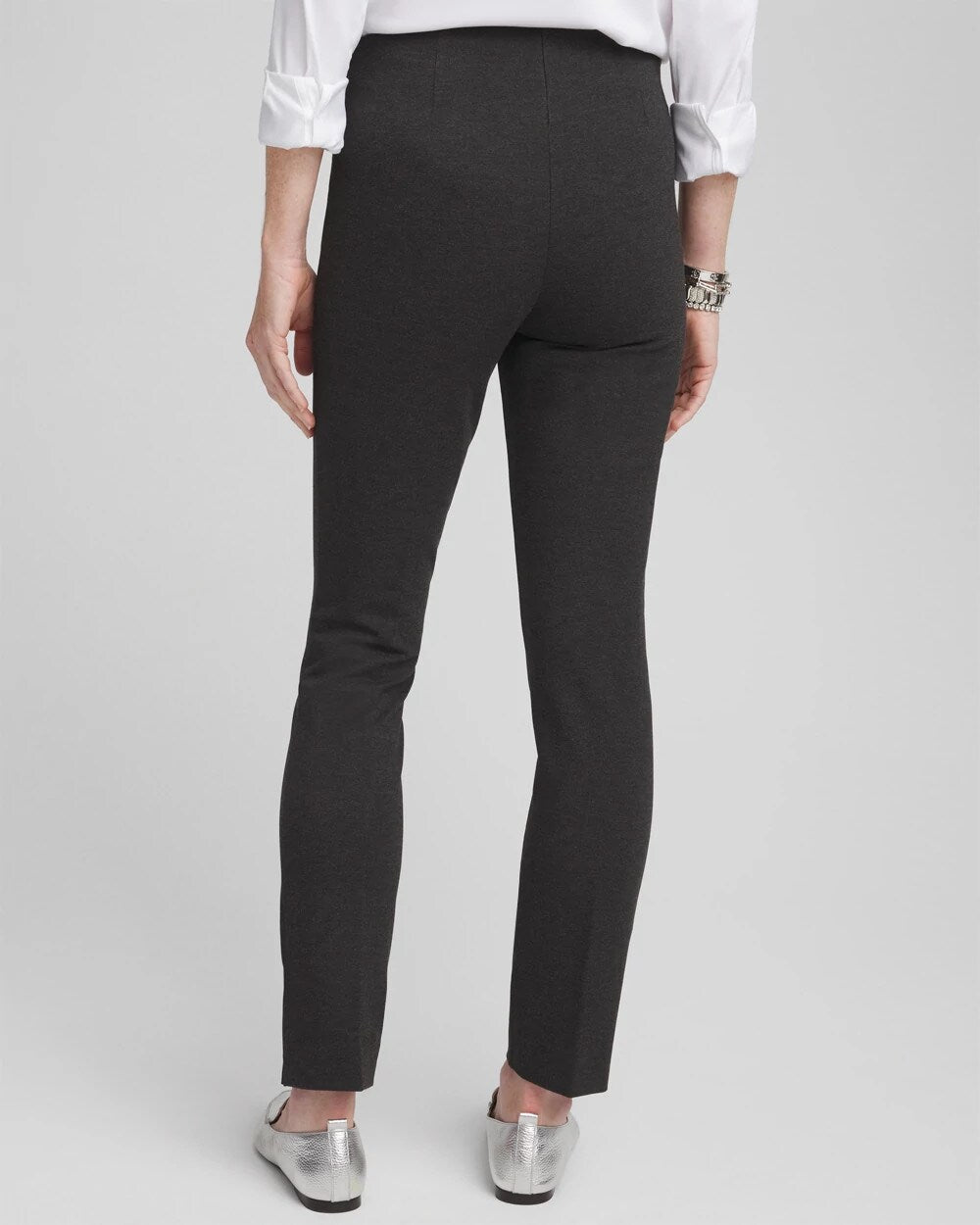 Chico's Petite Juliet Trim Detail Ponte Ankle Pants