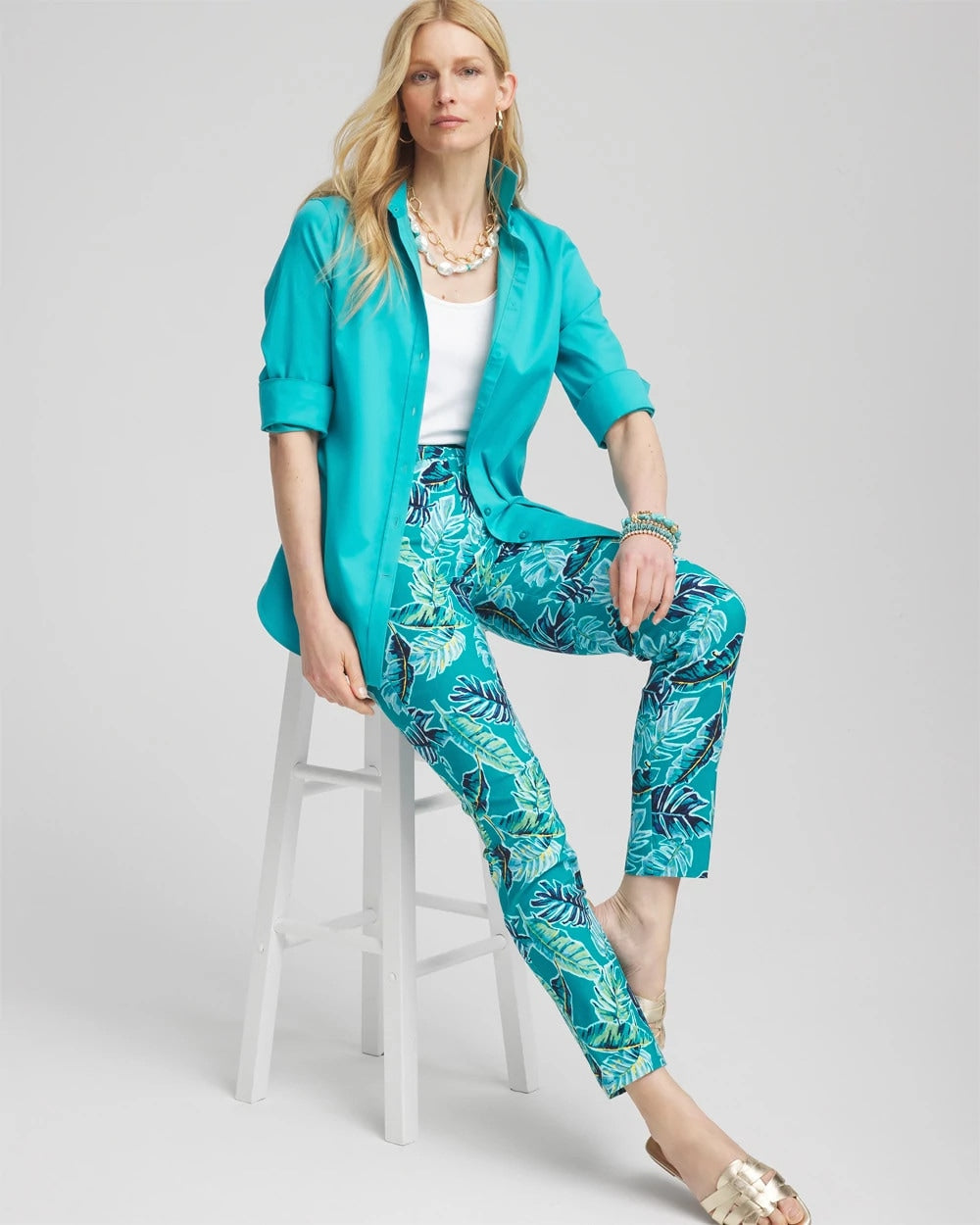 Chico's Brigitte™ Tropical Pull-On Ankle Pants