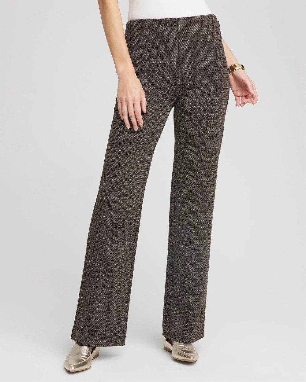 Chico's Juliet Jacquard Full-Length Ponte Pants