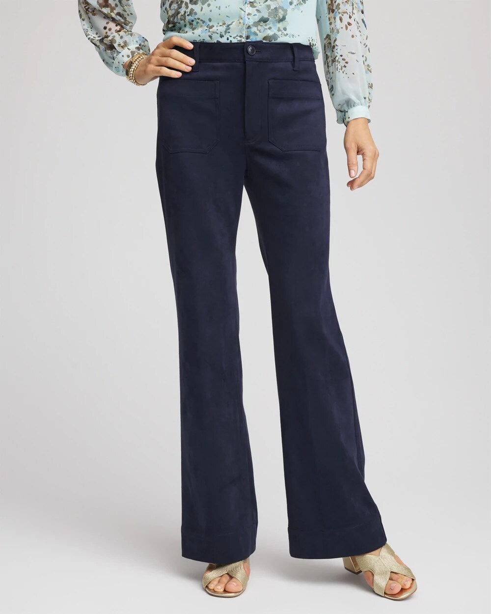 Chico's Petite Faux Suede Bootcut Ankle Pants