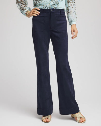 Chico's Petite Faux Suede Bootcut Ankle Pants