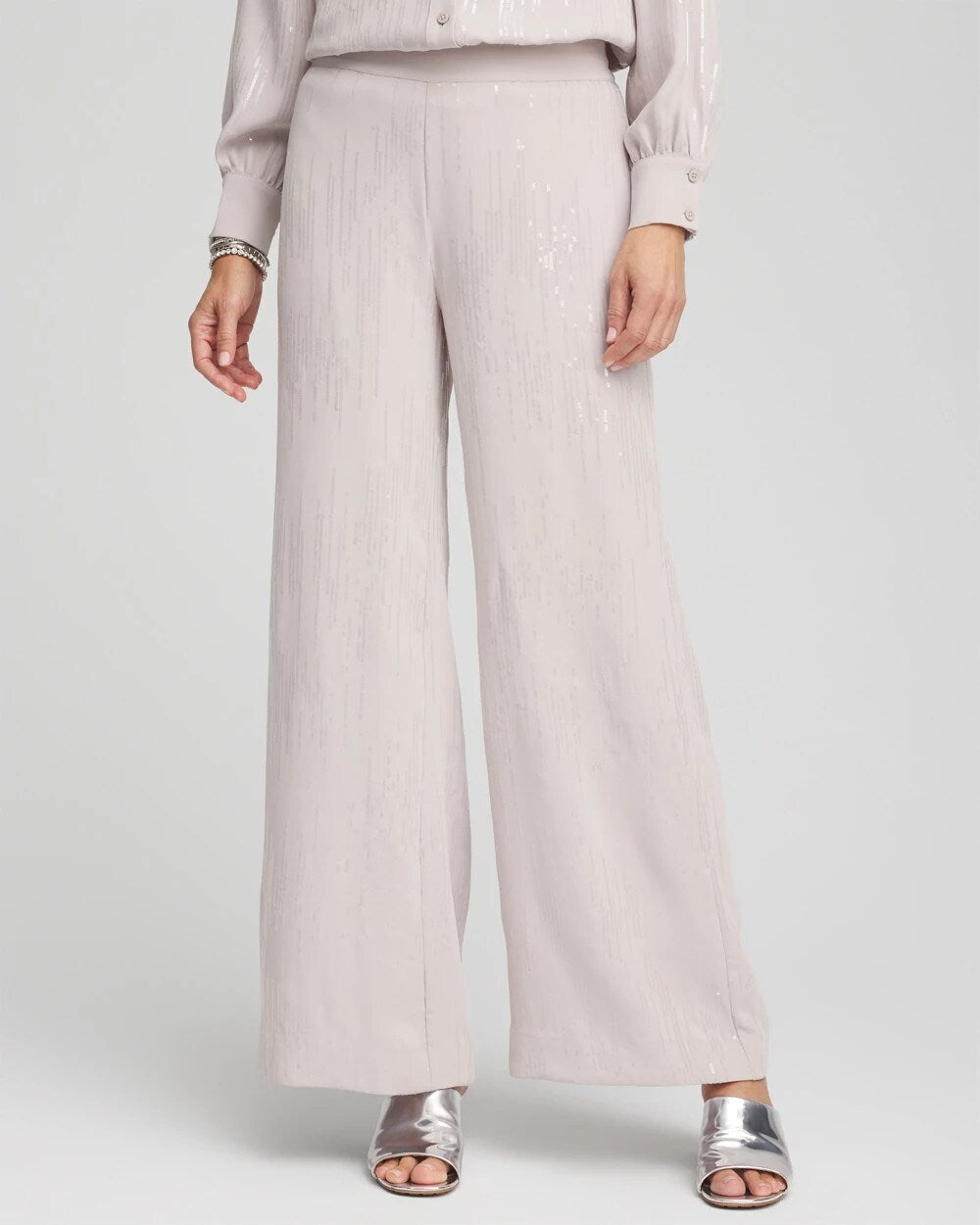 Chico's Petite Sequin Wide Leg Pant