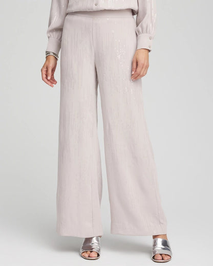 Chico's Petite Sequin Wide Leg Pant