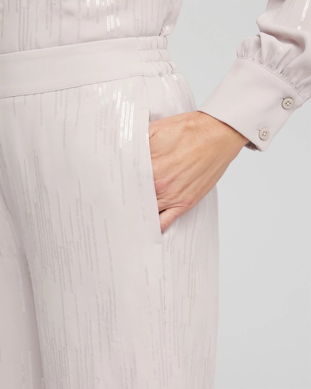 Chico's Petite Sequin Wide Leg Pant