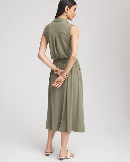 Chico's Petite Travelers™ Knit Sleeveless Shirtdress