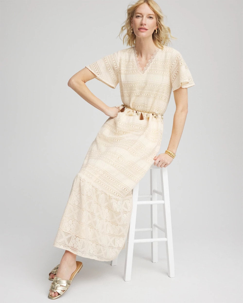 Chico's Crochet-Lace Maxi Dress