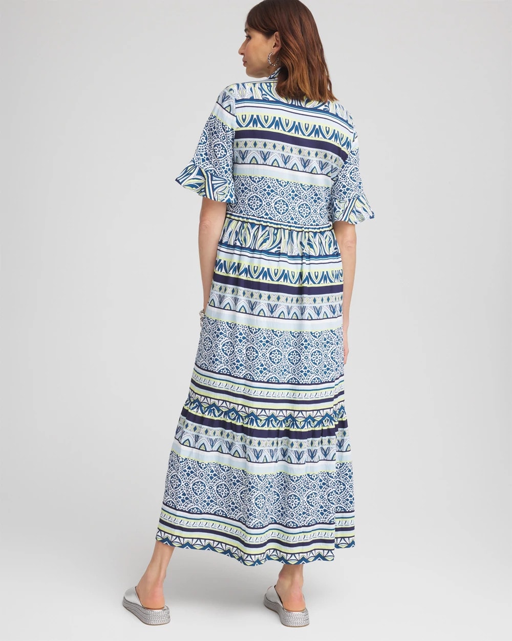 Chico's Petite Flutter-Sleeved Maxi Dress