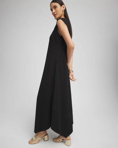 Chico's Petite Trapunto Placket Midi Dress