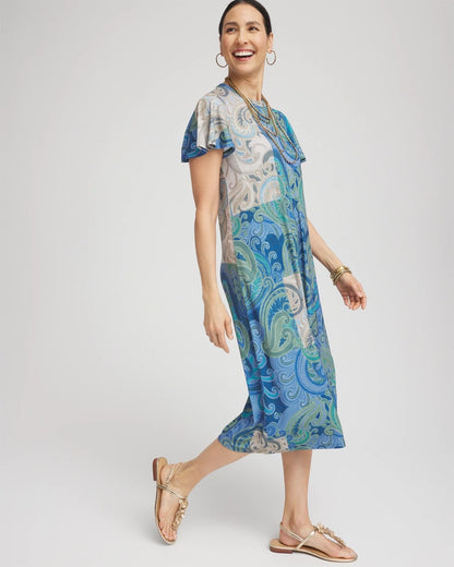 Chico's Petite Trapunto Midi Jersey-Knit Dress