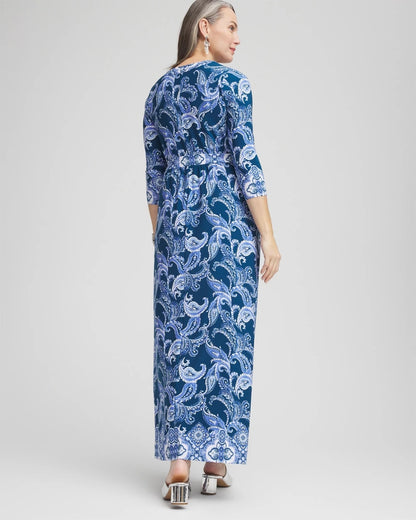 Chico's Petite Long Sleeved Jersey Maxi Dress