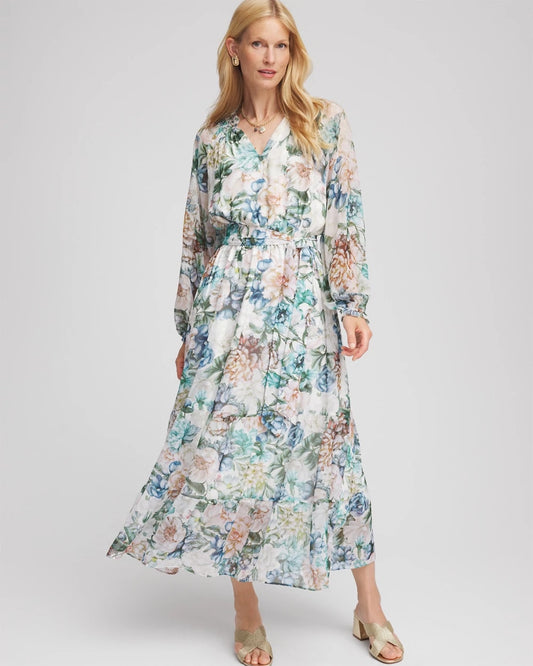 Chico's Petite Georgette Tie-Front Maxi Dress