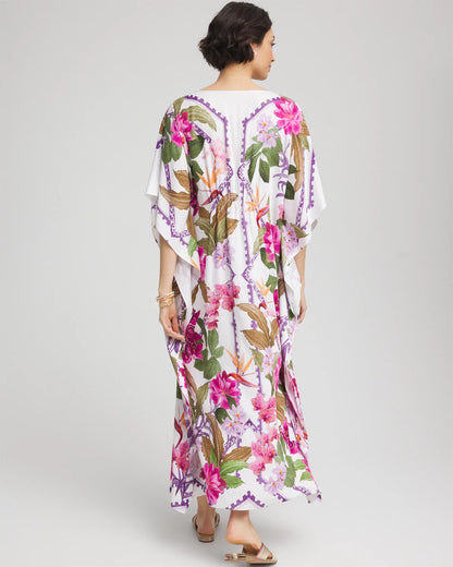 Chico's Petite Island Cinch-Waist Kaftan Dress