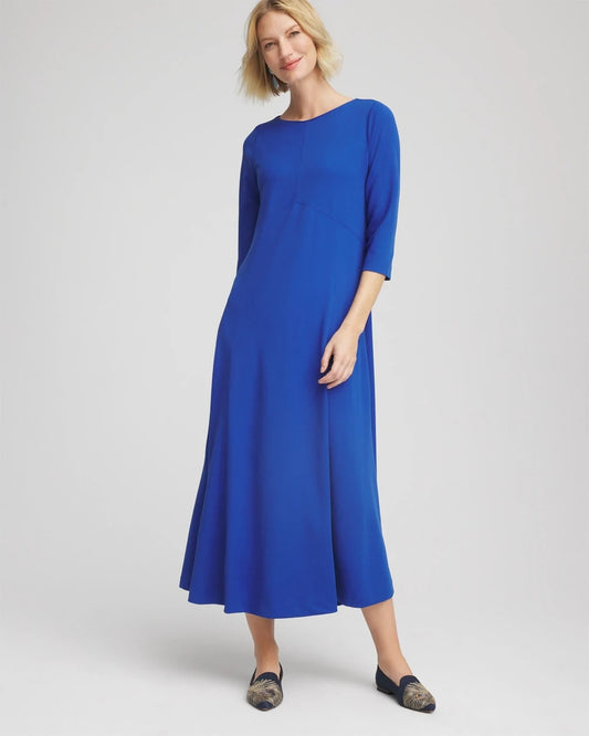 Chico's Petite Seamed Crepe Maxi Dress