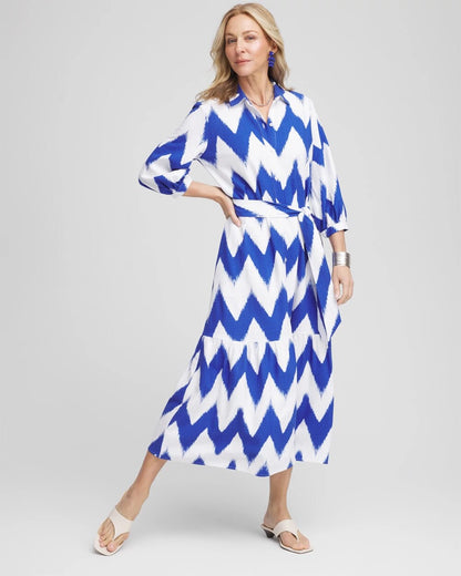 Chico's Petite Chevron Striped Shirtdress