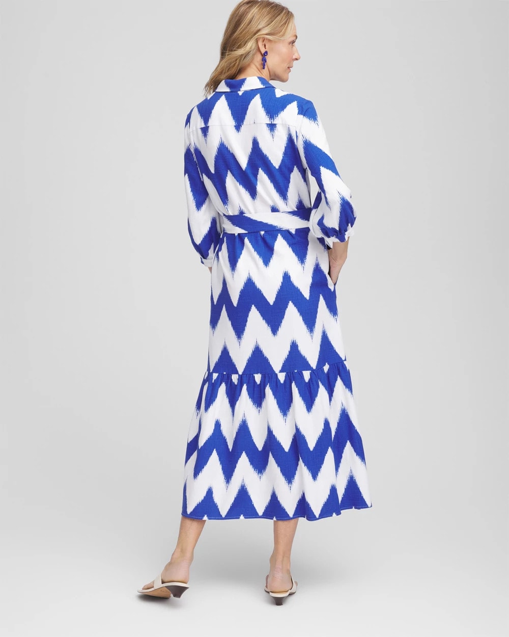 Chico's Petite Chevron Striped Shirtdress