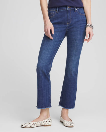 Chico's Petite Girlfriend Fray Hem Kick Flares