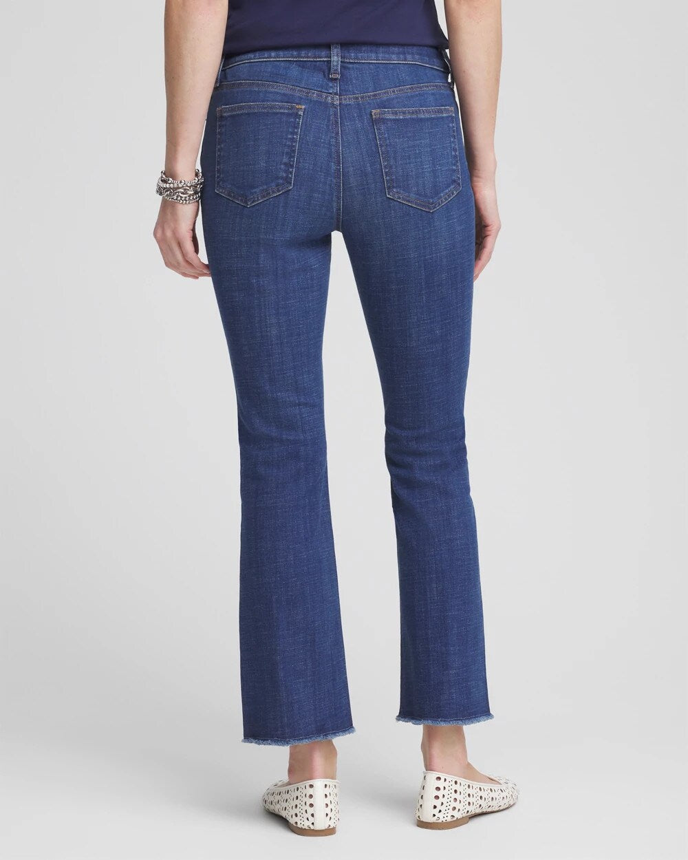 Chico's Petite Girlfriend Fray Hem Kick Flares