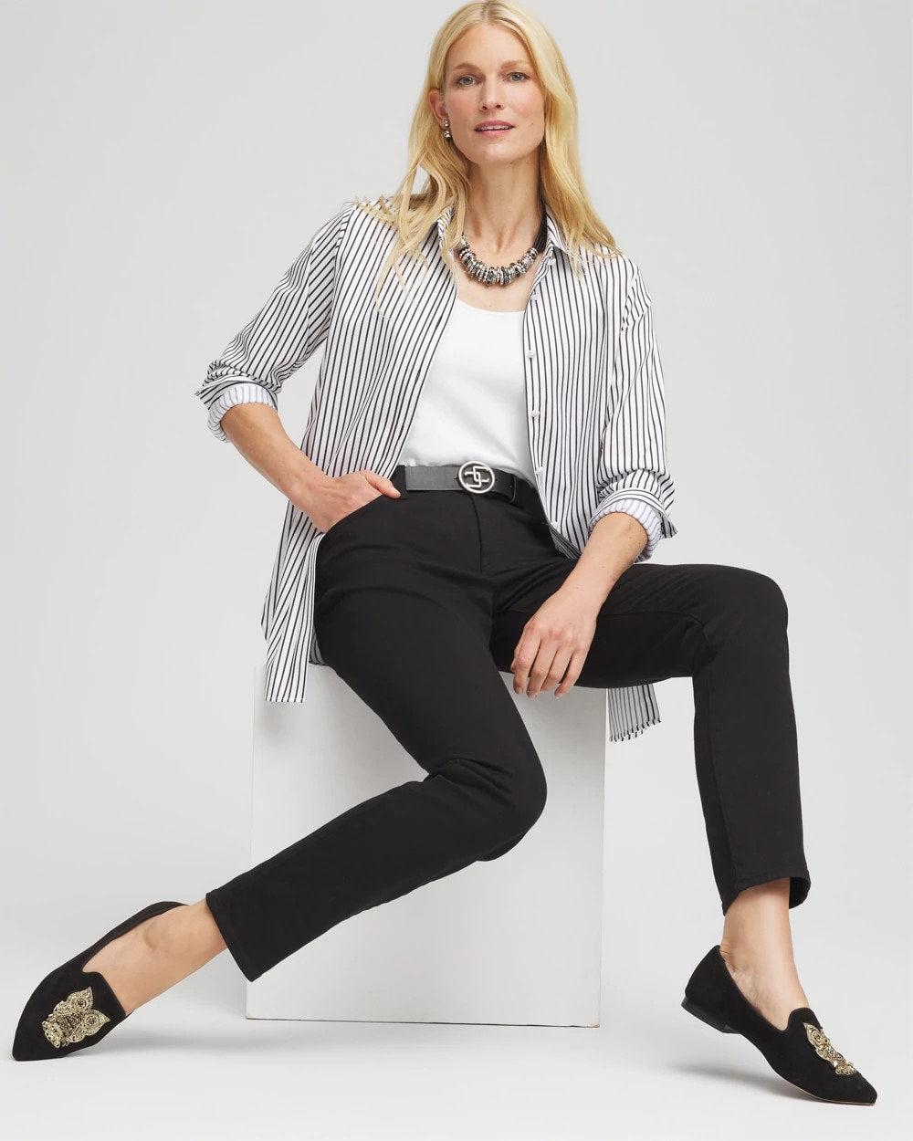 Chico's So Slimming Petite Girlfriend Ankle Jeans