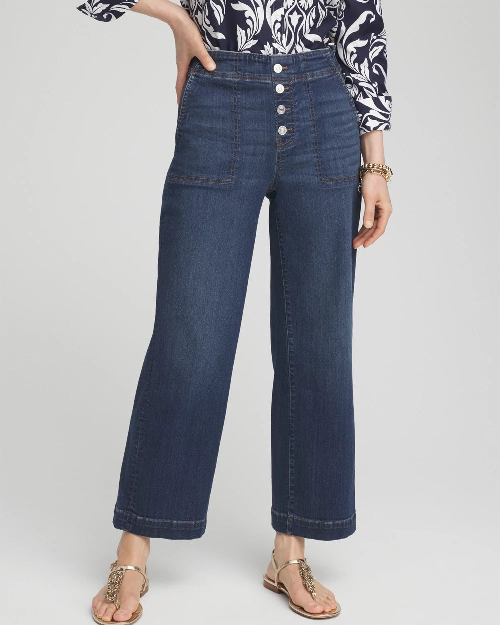Chico's Petite Pull-on Wide Leg Cropped Pants