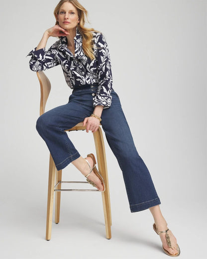 Chico's Petite Pull-on Wide Leg Cropped Pants