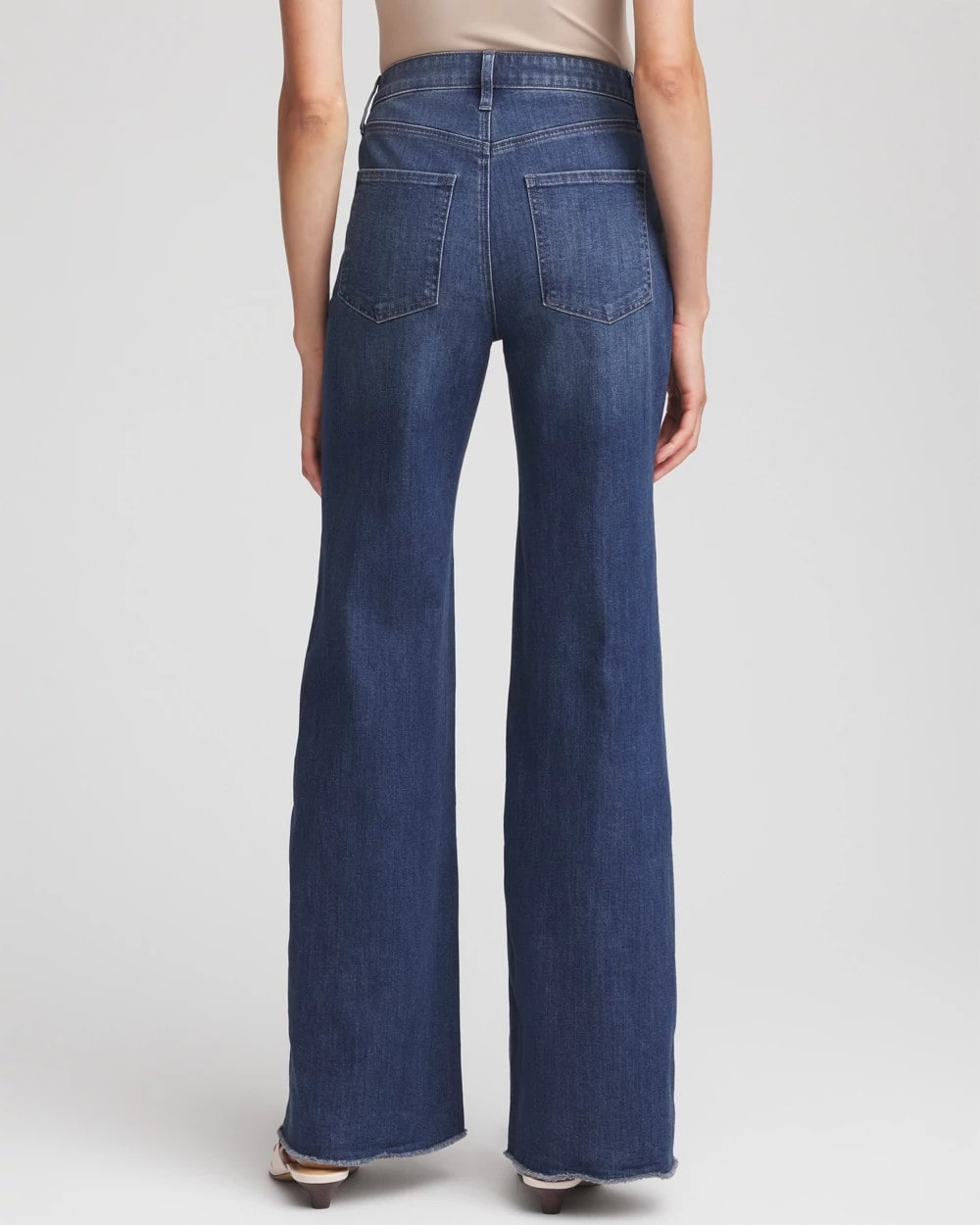 Chico's Petite Embellished Frayed Flared-Leg Jeans