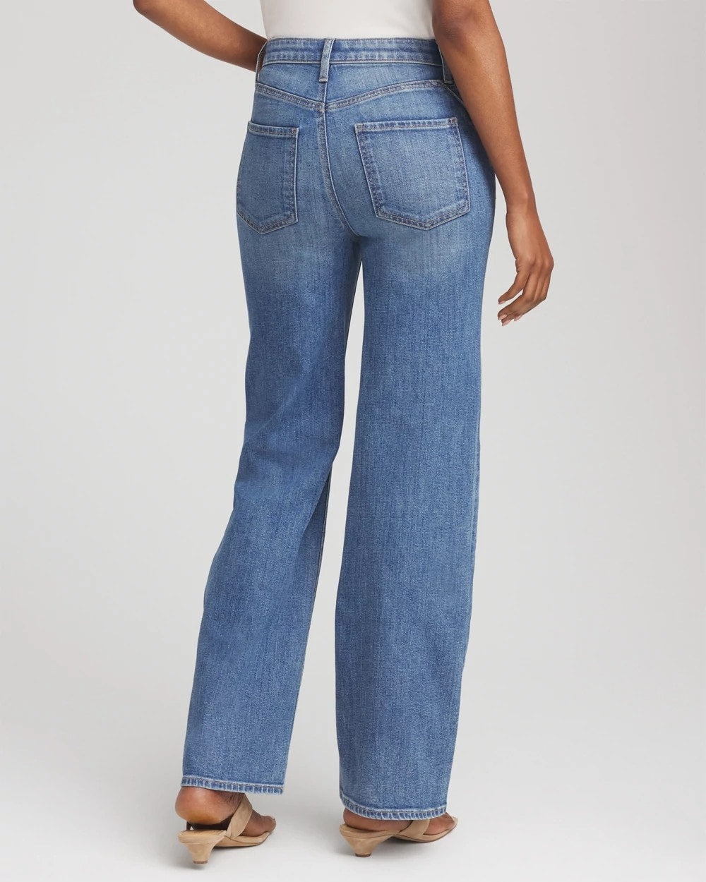 Chico's Petite Appliqué High-Rise Wide-Leg Jeans