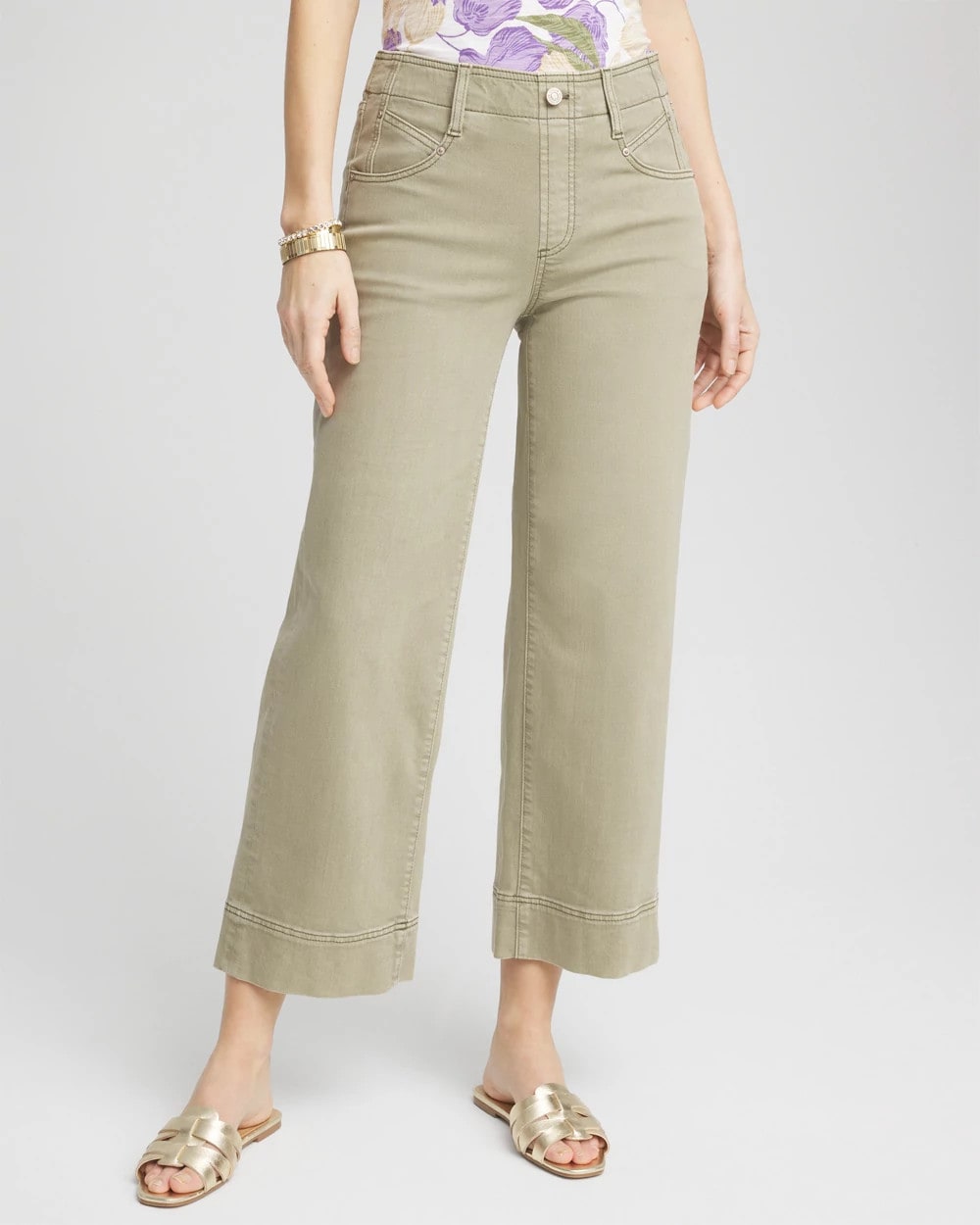 Chico's Petite Pull-On Wide-Leg Cropped Jeans