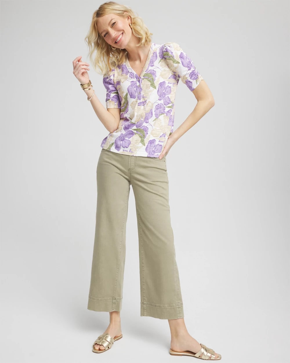 Chico's Petite Pull-On Wide-Leg Cropped Jeans