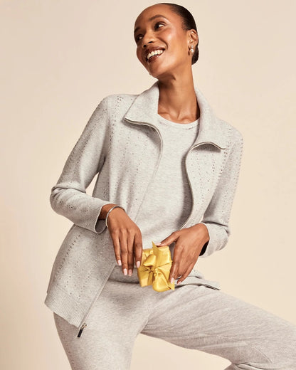 Chico's Zenergy® Luxe Diamante Zip Cardigan