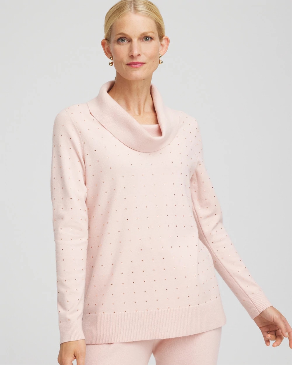 Chico's Zenergy® Luxe Diamante Cowlneck Tunic