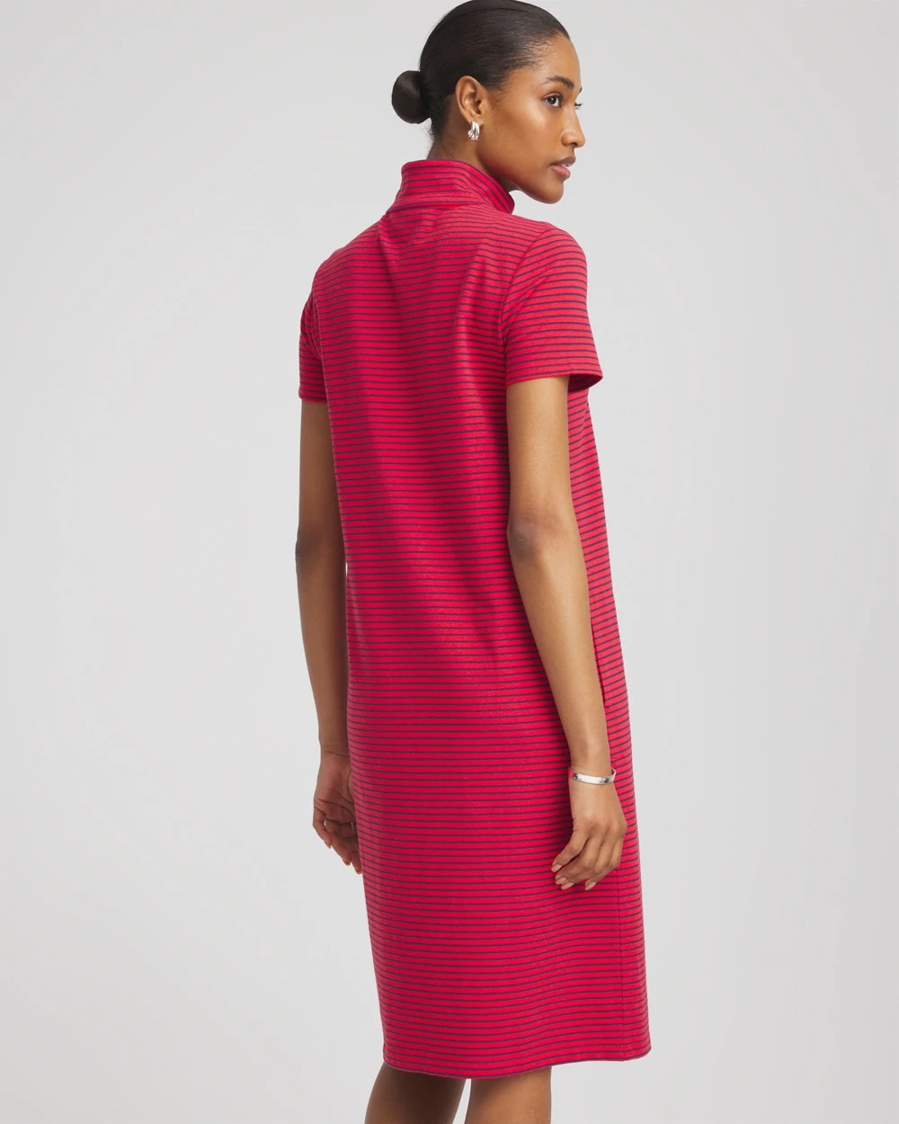 Chico's Zenergy® UPF Knit Stripe Half-Zip Dress